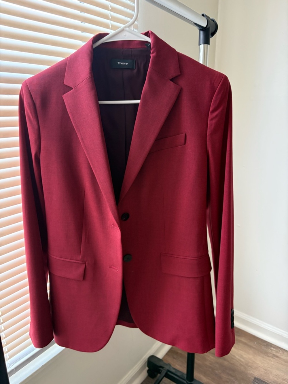Theory Burgundy Two-Button Blazer